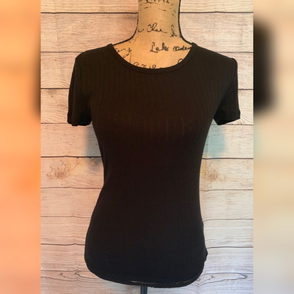 NWT J Crew black ripped top